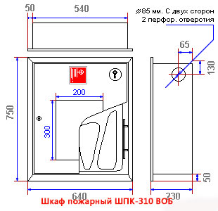 Шафа пожежна ШПК-310 ВОБ