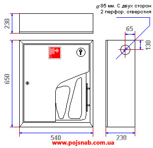 Схема шкафа пожарного ШПК-310 НЗК